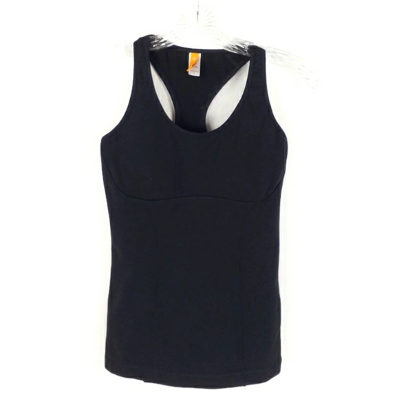 Lucy Black Racer Mesh Back Athletic Tank Top Womens Small Built-In Padded Bra - Picture 1 of 9
